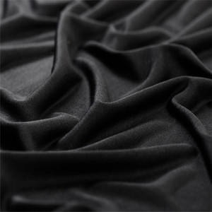 Tessuto di seta Jersey di colore nero di seta lavorato a maglia di vendita caldo di buona qualità 29 m/m 135cm per abiti da donna - Product Image 4