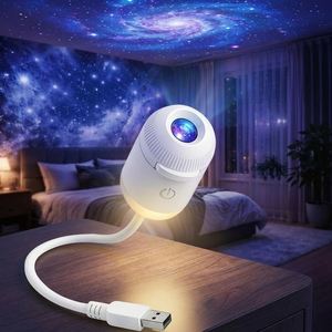 USB LED Projection Night <b>Light</b> Star Galaxy <b>Projector</b> with Interchangeable Projection Slides Warm Night Lamp for Bedroom Kids - Product Image 1