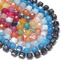 Perles de pierre cubique facettées naturelles, tourmaline carrée, apatite, jade, utilisées pour la fabrication de bijoux, accessoires de bracelet DIY, 15 pouces