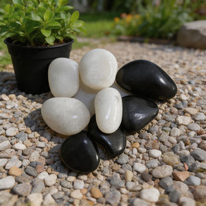 Ciottoli Bianchi Lucidi Premium per Giardino, <span class=keywords><strong>Pietre</strong></span> di Marmo Bianco Neve per Paesaggistica <span class=keywords><strong>e</strong></span> Pavimentazione Decorativa Esterna - Product Image 3
