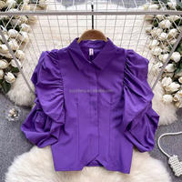 Chemise en gaze vintage à fleurs en relief, design unique et tendance, style fille, luxe léger