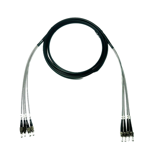 LSZH materiaal buitenoptische kabel multimode OM3 vezel <span class=keywords><strong>4</strong></span>-aderige vezelkabel met uittrekbare buitendiameter van 7,0 mm en connector - Product Image 1