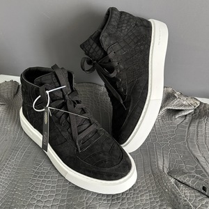 Men's High 100% crocodile <b>leather</b> Sports Shoes Luxurious Durable Trendy Casual <b>Sneakers</b> - Product Image 2