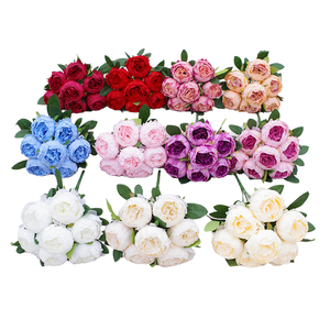 ช่อดอกโบตั๋นผ้าไหมสีม่วง 7 หัว ยี่ห้อ <span class=keywords><strong>JAD</strong></span> สำหรับตกแต่งงานแต่งงาน วันแม่ อีสเตอร์ คริสต์มาส และวันวาเลนไทน์ - Product Image 4