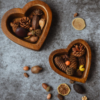 Bols à pâte en paulownia personnalisés LANJO pour la fabrication de bougies de Noël, plateau à pâtisserie, plateau ovale en forme de cœur, grand bol à pâte sculpté à la main
