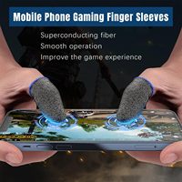 Manchettes de doigt pour jeux mobiles avec logo personnalisé, anti-transpiration, en fibre d'argent scintillante, pour écran tactile, stabilisateur pour PUBG Mobile