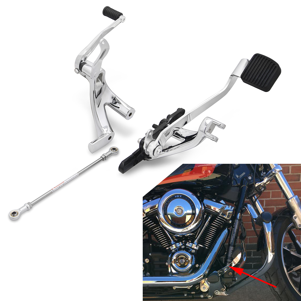 2025高い素材  HardDrive New クロームパーツ 56319 Control Forward Softail トートバッグ