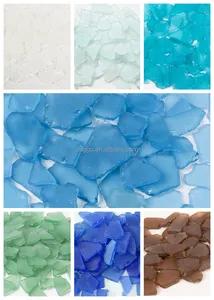 Free Sample DIY Material 16Oz Fish Tank Landscaping Candy Color Mixed Matte Decoration Sea Glass Crafts Decorative Glass