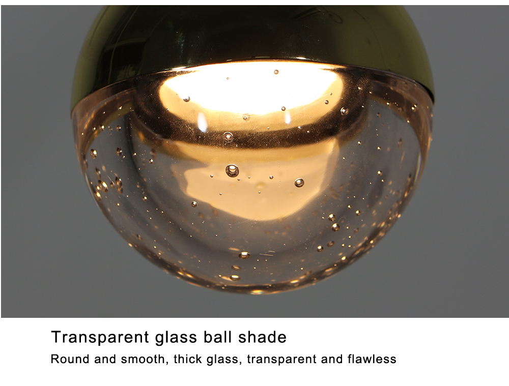 Modern Glass Ball Crystal led Pendant Lights Gold Chandelier Restaurant Bar Dining Pendant lamp Living Room Luminaire