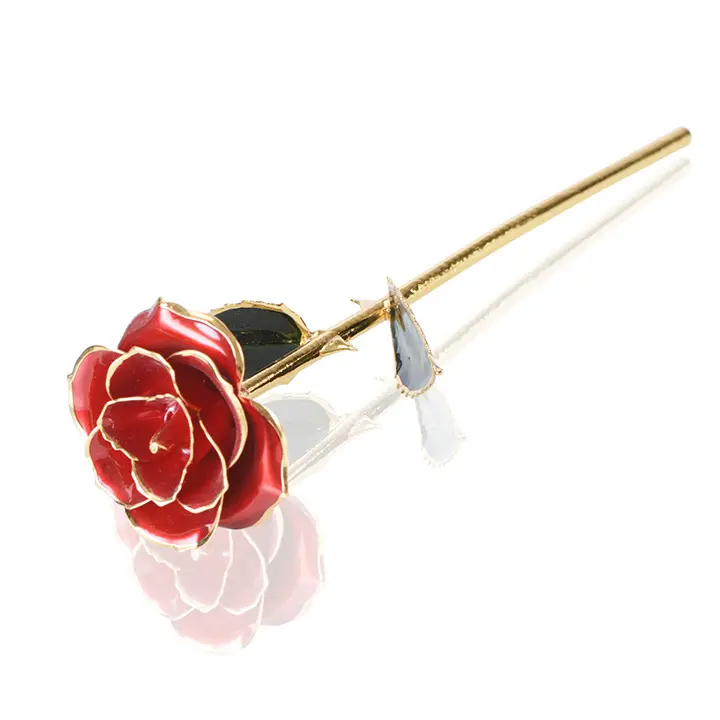 2024 Valentijnsdag Cadeau-Ideeën Goud Rood Bewaard Voor Altijd Rozen Kunstmatige Decoratieve Bloemen Geschenken
