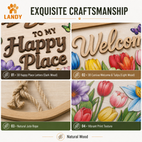 Panneau de bienvenue rustique en bois pour porte d'entrée, motif tulipe, décoration style ferme américaine, plaque suspendue pour maison et jardin