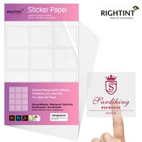 Hojas de Etiquetas Adhesivas de Vinilo y Papel Precortadas, 210x297mm, Blancas, para Rascar, para Impresoras de Inyección de Tinta