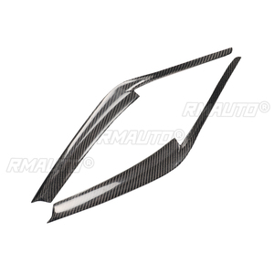 1 par de cubiertas embellecedoras de cejas para faros de coche de fibra de carbono auténtica para Toyota Camry 2018 2019, pegatinas para coche, cubiertas embellecedoras de cejas - Product Image 2