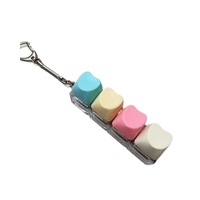 Porte-clés testeur de commutateur tactile mécanique en acrylique personnalisé en forme de cœur, 4 touches, jouet anti-stress, clavier lumineux LED