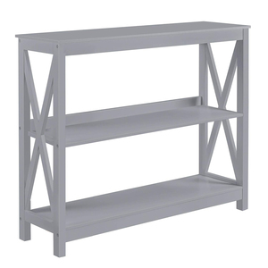 Mesa de consola gris acentuada de alta calidad, mesa de sofá estrecha de 3 niveles, estante de almacenamiento, mesa de vestíbulo, muebles para entrada - Product Image 3