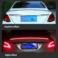 Noir Fiber De Carbone 12V LED Lampe Unique Lumière Voiture Tronc Frein Lampe Spoiler Auto Toit Tronc Queue Spoiler Bande Fixe Éclairage