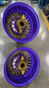 NJQS 크롬 림 13인치 골드 림 5x114.3 5x120.65 5x127 와이어 휠 - Product Image 3