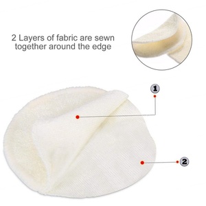 Disques démaquillants réutilisables en coton de bambou avec logo personnalisé, lavables, pour le nettoyage du visage et les cosmétiques - Product Image 2