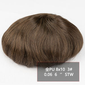 วิกผมพียูสำหรับผู้<span class=keywords><strong>ชาย</strong></span>,วิกผมพียูวิก<span class=keywords><strong>ผม</strong></span>มนุษย์ธรรมชาติ100% ขนาด<span class=keywords><strong>เล็ก</strong></span>เนื้อบางทนทานต่อผิวเทียมมีสีดำ - Product Image 5