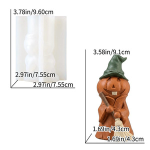 Moule à bougie en silicone Halloween Démon 3D, figurine de diable pour la fabrication de bougies en <span class=keywords><strong>cire</strong></span> de soja, résine époxy, béton, plâtre, fournitures DIY en gros OEM - Product Image 2