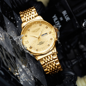 Montre d'affaires pour homme PM-LAN-9655 - Acier inoxydable, fermoir papillon, affichage lumineux du calendrier et de la semaine, étanche, logo personnalisé - Product Image 4