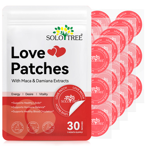 Solotree 30 đếm tàn ác miễn phí Maca Damiana chiết xuất các bản vá lỗi hỗ trợ khỏe mạnh ham muốn tình dục cân bằng hormone tình yêu các bản vá lỗi cho nam giới và phụ nữ - Product Image 1