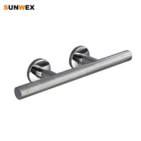 Barre de repose-pieds de douche moletée murale en acier inoxydable 304, marchepied antidérapant pour salle de bain