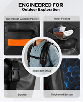 Sac de voyage imperméable personnalisé 120L, fond renforcé haute résistance, PVC 700D, sac de transport 3-en-1 pour kayak, camping et moto