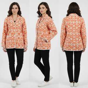Handmade Kantha Cotton <b>Jacket</b> – Reversible Hand Stitched Quilted <b>Patchwork</b> <b>Jacket</b> for Women, Casual Boho Outerwear - Product Image 5