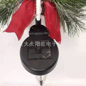 Décoration de jardin solaire de Noël en forme de bonhomme de neige avec bougie et pomme de pin, résistante à l'eau, pour extérieur - Product Image 3
