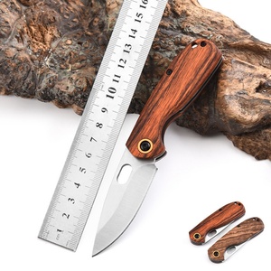 Couteau pliant en acier inoxydable à manche en bois, multifonction, portable, pour l'extérieur, auto-défense, DIY, OEM, produit transfrontalier très vendu - Product Image 1
