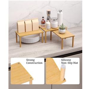 Estante de almacenamiento de bambú de 3 niveles, organizador de escritorio para cocina, especiero, sala de estar, dormitorio - Product Image 1