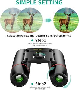 Binoculares Compactos con Zoom 8x21, Largo Alcance 1000m, Plegables, HD, Potentes, Mini Telescopio, Óptica BAK4 FMC, para Caza, Deportes, Camping, Año Nuevo - Product Image 4