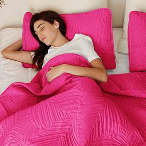 Queen Tamaño completo Patrón de hoja Rosa Colchas de microfibra suave Coverlets Edredones Juego de fundas de <span class=keywords><strong>cama</strong></span> para todas las estaciones - Product Image 4