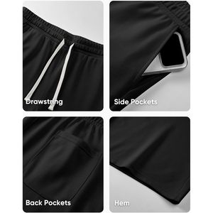Shorts de survêtement amples pour homme FOXA, longueur au-dessus du genou, décontractés, avec cordon de serrage, coupe ample, pour la gym, 100 % coton respirant - Product Image 5