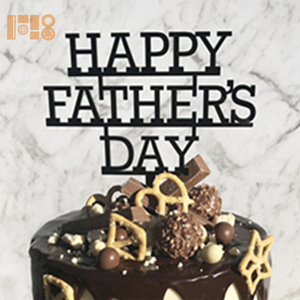 Decorazione per Torta in Acrilico Nero per la Festa del Papà, Topper in Acrilico 'Buon Compleanno Papà' per Decorazione Torta di Compleanno - Product Image 4