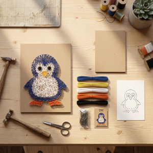 Kit de bricolage pour enfants, motif pingouin, artisanat éducatif fait main, jouet, décoration murale, cadeau - Product Image 3