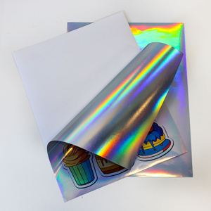 Papel Adhesivo Holográfico Plateado Brillante, Impermeable, Imprimible con Tinta FX, Tamaño A4 8.5x11 Pulgadas, Vinilo PP - Product Image 1