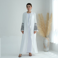 Abaya palestinienne sans couture sur mesure Nisa, taille plus, printemps, avec broderie pour femmes, vêtements islamiques