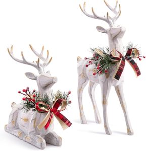 Regalos Clásicos de Navidad, Adornos de Mesa con Figuras de Ciervos Invernales, Figuras de Alces Navideños Multicolores de Plástico, Reno Navideño de Tamaño Personalizado - Product Image 3