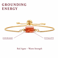 Bracelet populaire en perles de pierre naturelle géométriques et colorées, avec chaîne dorée, accessoire de bijouterie pour femme, vente en gros