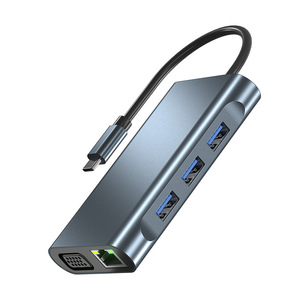Multipuerto 8 en 1 Tipo-c HUB HDTV VGA Ethernet PD 100W USB3.0 2,0 4K <span class=keywords><strong>Dual</strong></span> HDTV Expansion <span class=keywords><strong>Dock</strong></span> Docking Station USB Hub - Product Image 2