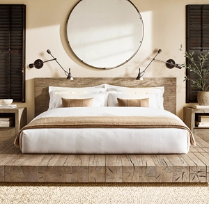 American Traditional Oak Solid Wood <b>Double</b> <b>Bed</b> Floor to Ceiling Design Customizable Color & Furniture - Product Image 1