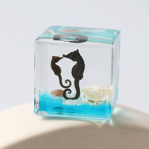 Fantezi tema küp horse tı tahsil sanat reçine deniz atı Paperweight kristal heykelcik noel hediyeler ve masa eserler için - Product Image 4