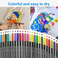 Stylo marqueur de tissu non toxique permanent 24 couleurs