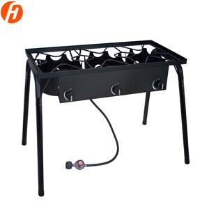 3 bruciatori da campo all'aperto ad alta pressione regolatore PSI regolabile propano e tubo intrecciato in acciaio 4ft con gambe rimovibili - Product Image 3