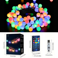 Guirlande lumineuse solaire LED extérieure étanche IP44, boules rondes en cuivre, éclairage décoratif de jardin, Noël