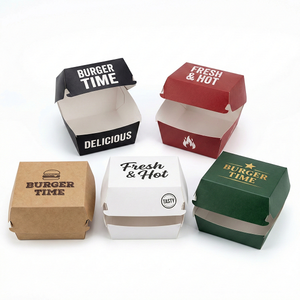 Cajas para Hamburguesas Impresas al por Mayor, Embalaje Reciclable de Grado Alimenticio Tipo Concha para Restaurantes, Cocinas Nuevas y Servicios de Catering - Product Image 2