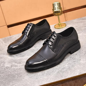 Zapatos Formales de Cuero con Cordones y Punta Cuadrada para Hombre, de Diseñador de Lujo, en Oferta para Primavera y Verano, Ligeros y Transpirables, Ideales para la Oficina - Product Image 1
