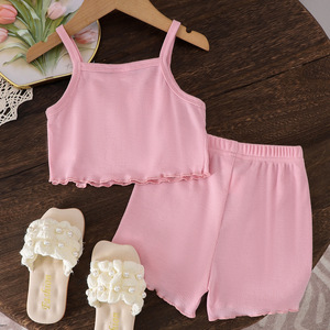 Conjunto de Ropa de Verano para Niñas de 2 a 7 Años, Chaleco con Estampado de Flores 3D y Pantalones Cortos, 2 Piezas, Ropa Infantil de Tela Suave - Product Image 2